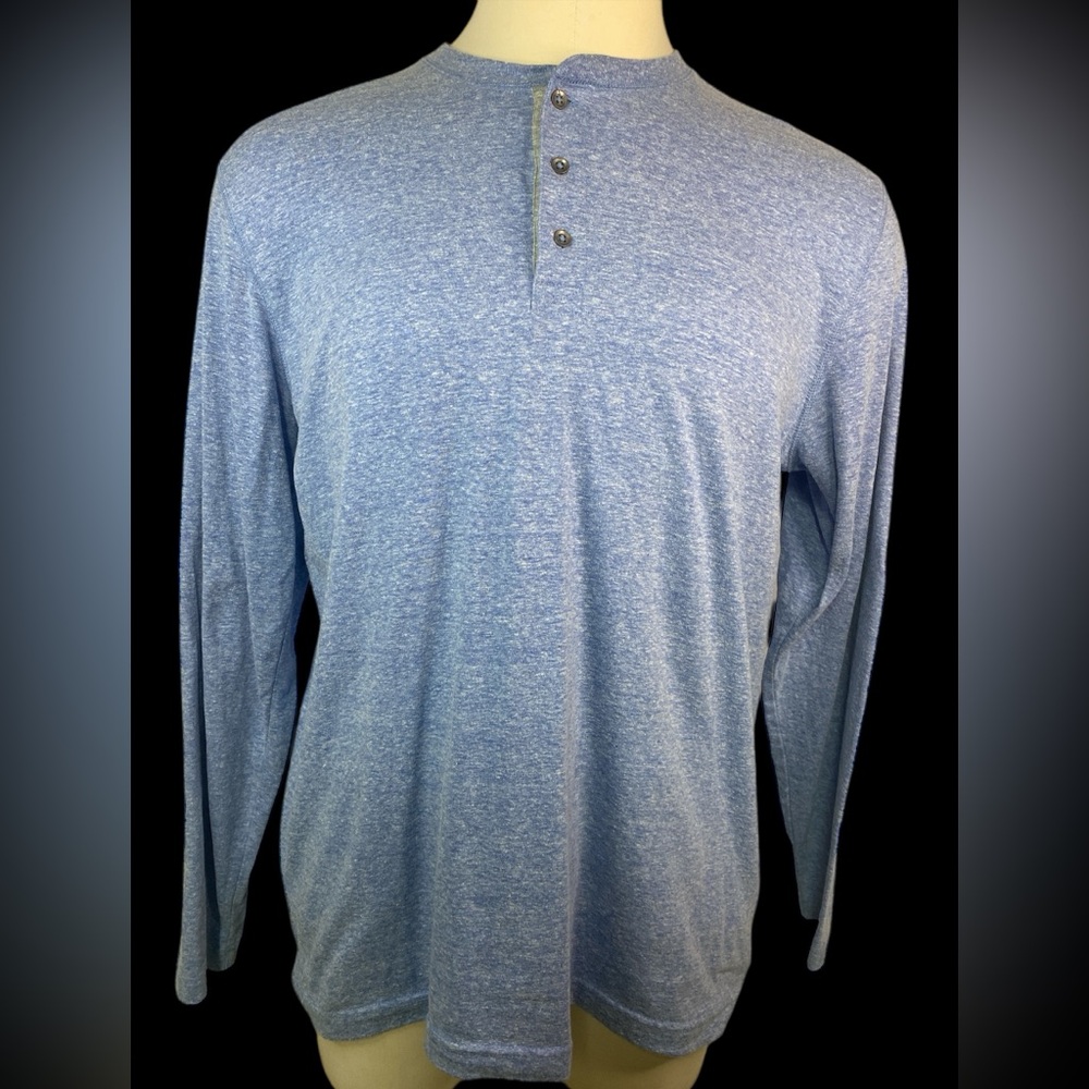Chaps Long Sleeve Blue Henley Shirt Men’s XL